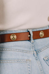 CINTURA STUDS TABACCO