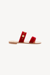 VELVET STUDS ROSSO
