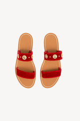 VELVET STUDS ROSSO