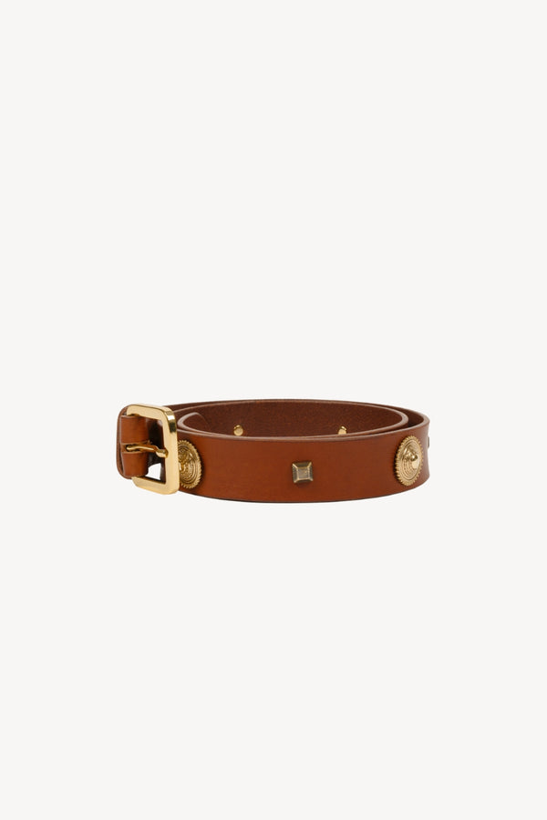 CINTURA STUDS TABACCO