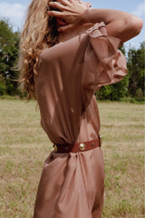 CINTURA STUDS TABACCO