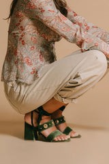 VELVET STUDS TACCO GREEN