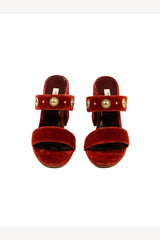 VELVET STUDS TACCO MATTONE
